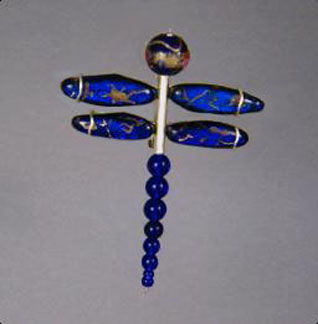 Dichroic Glass Dragonfly Pin